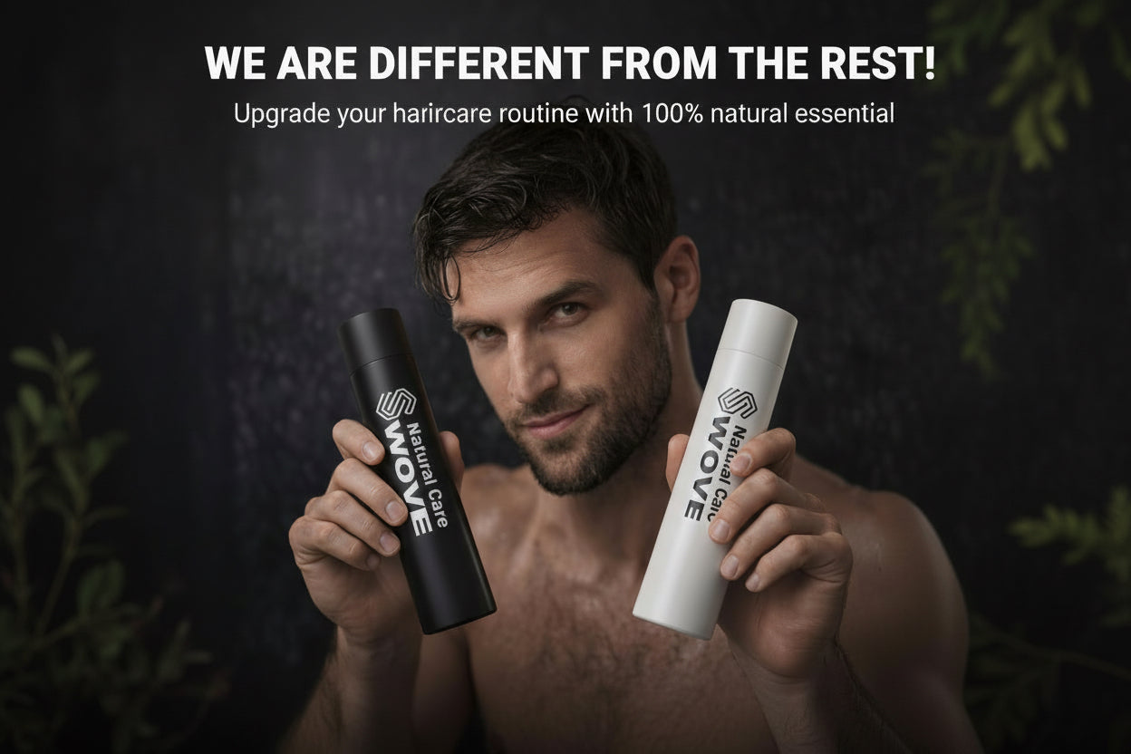 I want to add a text on the image that says We are different from the rest! in bold letters as the header then under this I want in small letters to say Upgrade your haircare routine with 100% natural essential then adda shop now button


